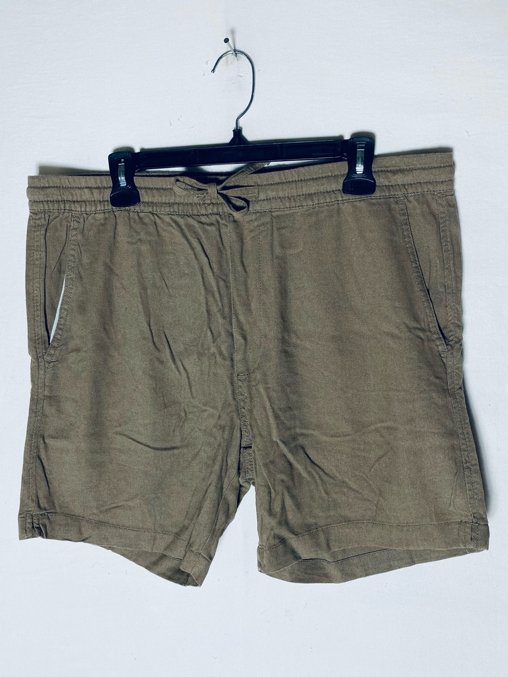 The Vacation Linen Short Tan Linen Flat Front Casual Shorts XL Coastal Resort